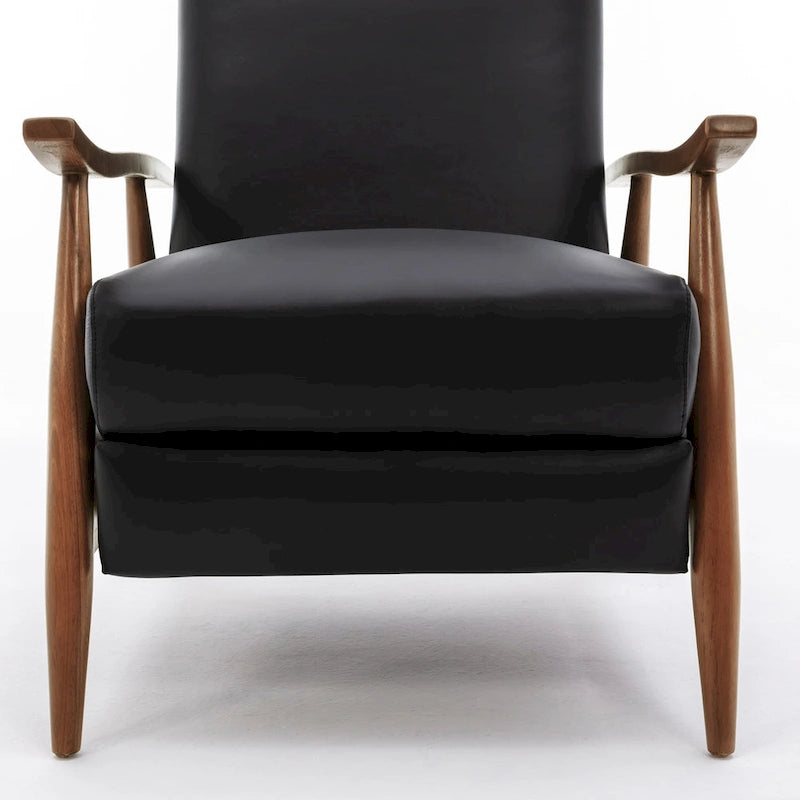 Fauteuil inclinable en cuir et bois de qualité supérieure