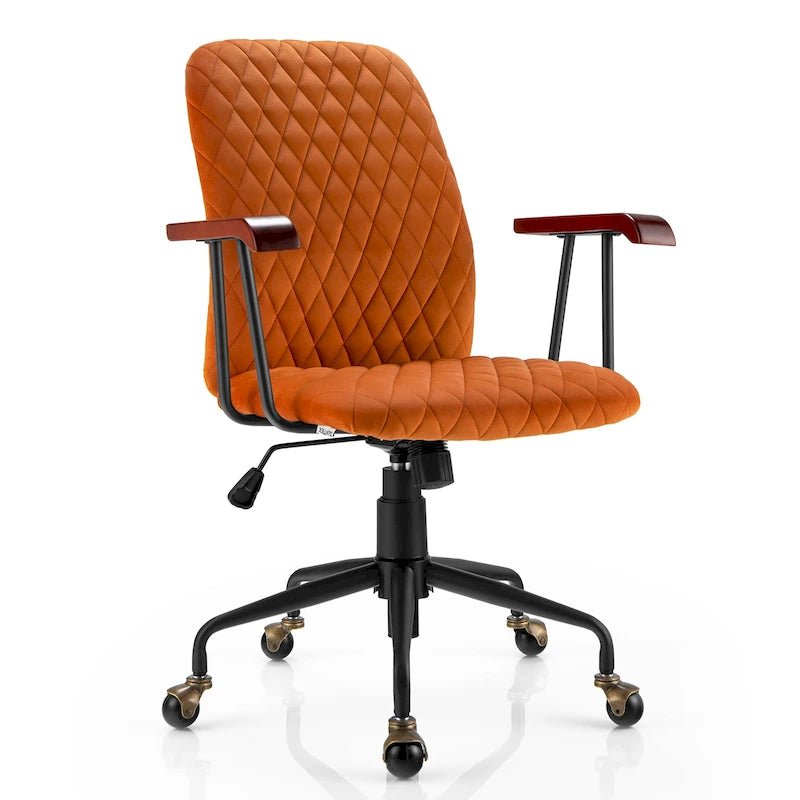 Chaise de Bureau Pivotante en Velours Réglable