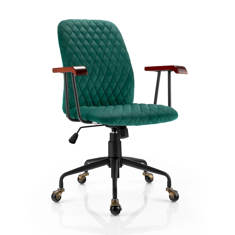 Chaise de Bureau Pivotante en Velours Réglable