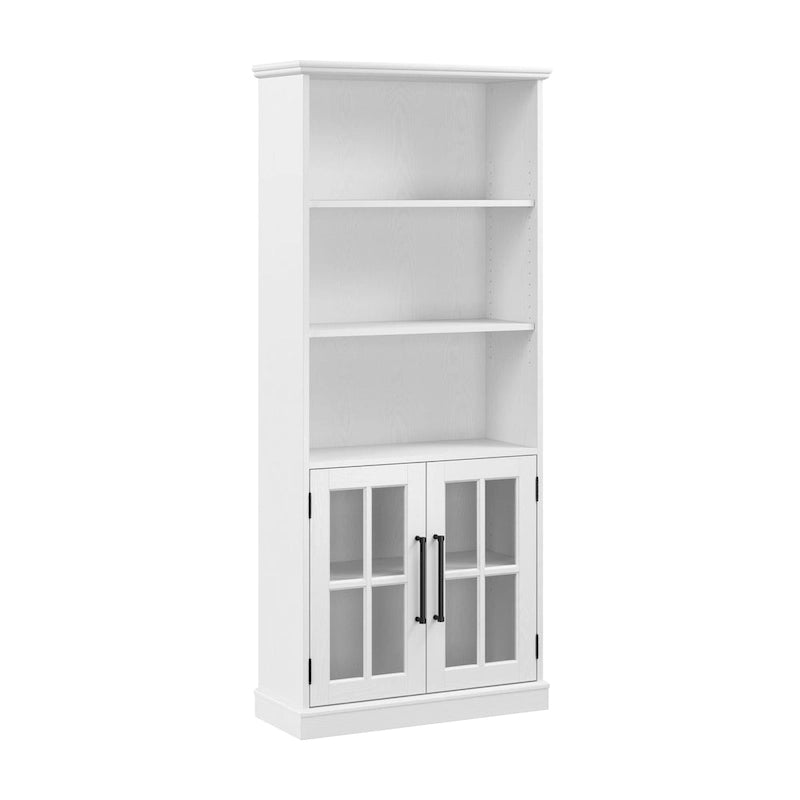 Bibliothèque à cinq niveaux avec portes vitrées
