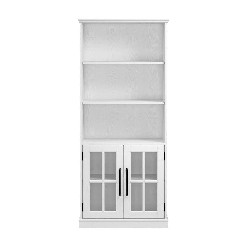 Bibliothèque à cinq niveaux avec portes vitrées