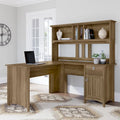 Bureau d'angle avec étagère de rangement
