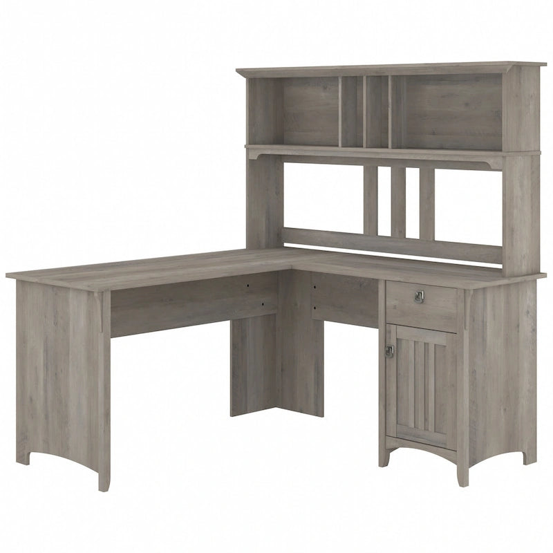 Bureau d'angle avec étagère de rangement