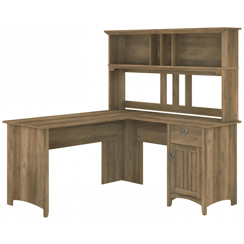 Bureau d'angle avec étagère de rangement