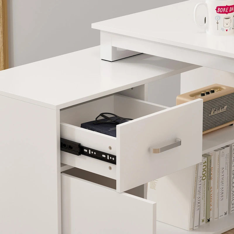 Bureau d'ordinateur d'angle en L de 55 pouces