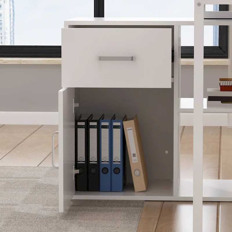 Bureau d'ordinateur d'angle en L de 55 pouces