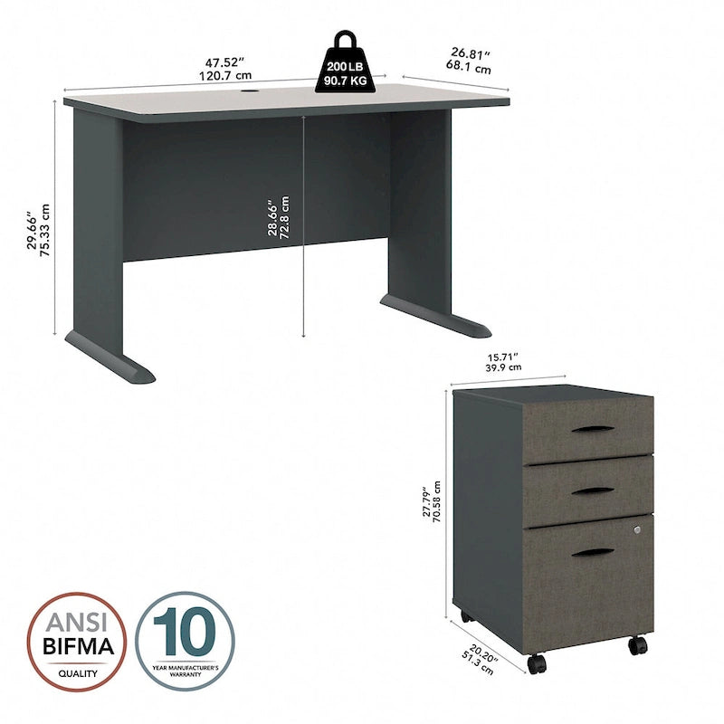 Bureau à caissons mobiles