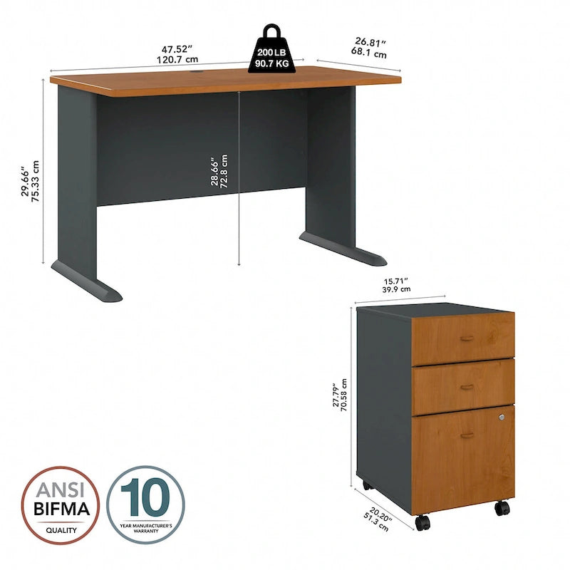 Bureau à caissons mobiles