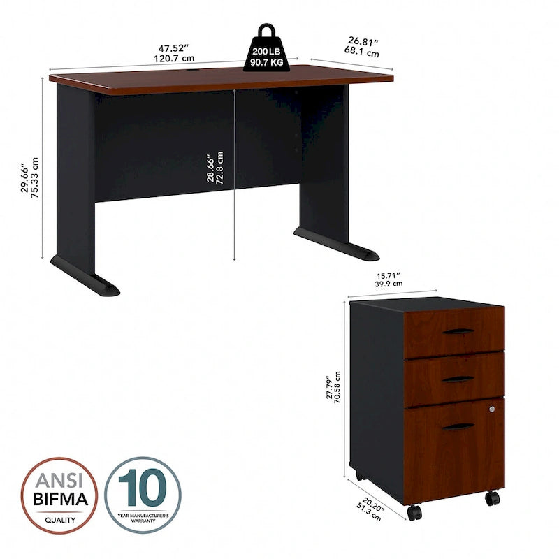 Bureau à caissons mobiles