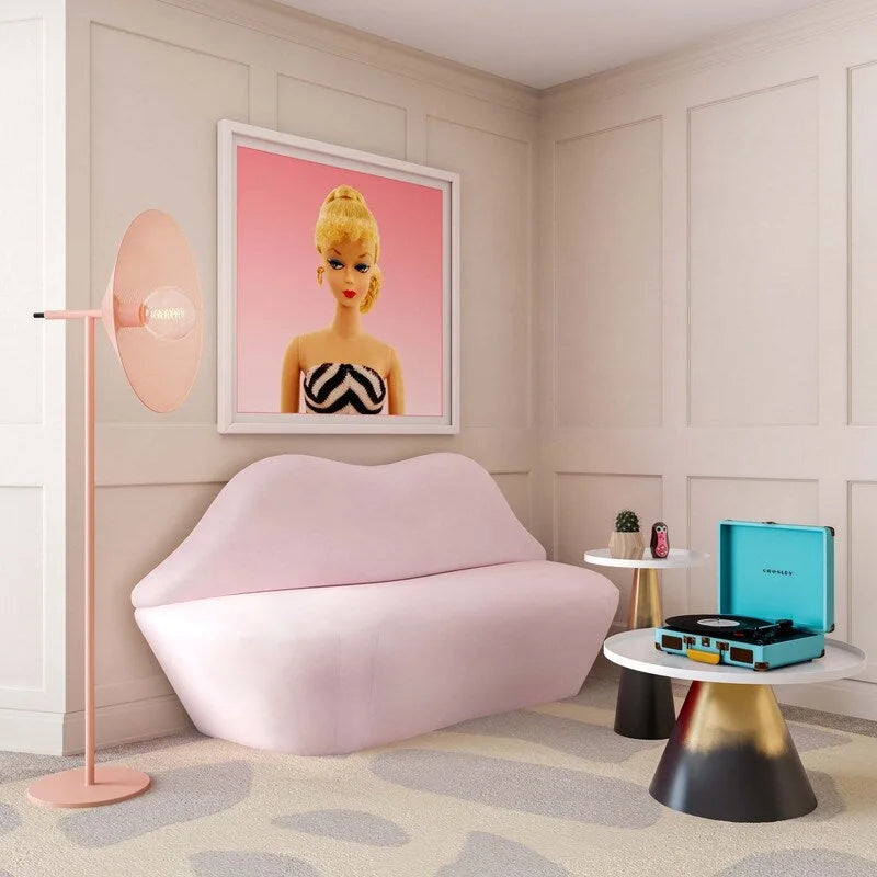 Banquette lèvre en velours