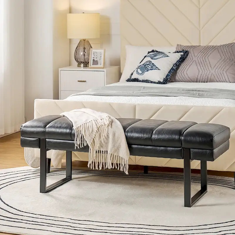 Banc matelassé de 52,5 pouces