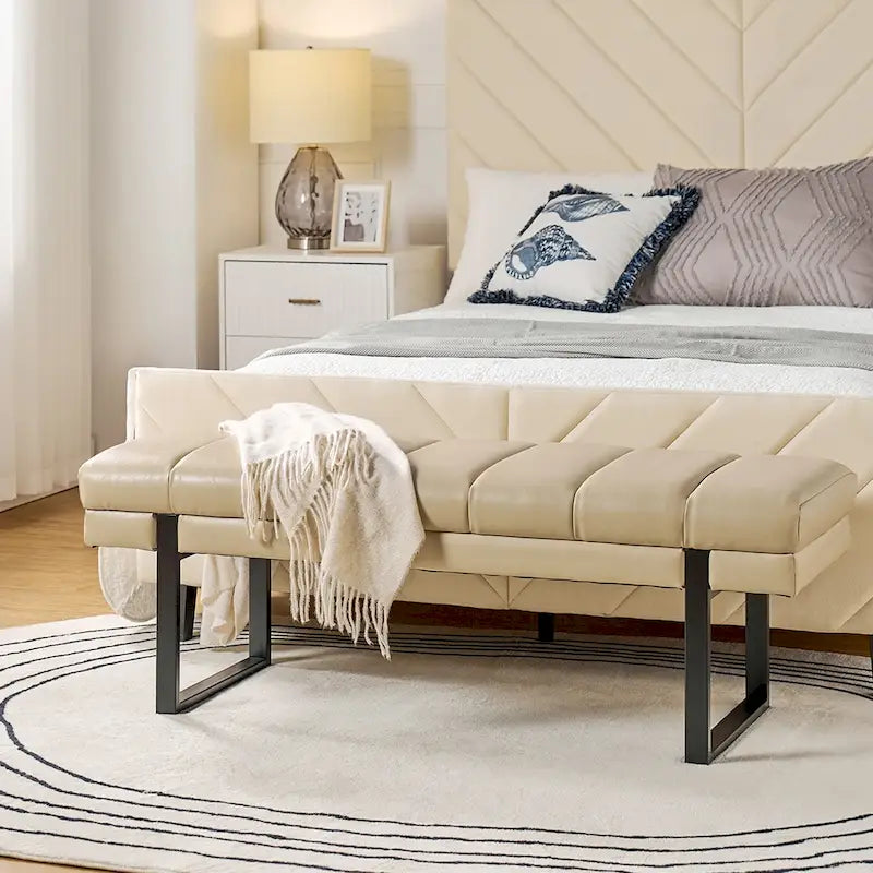 Banc matelassé de 52,5 pouces