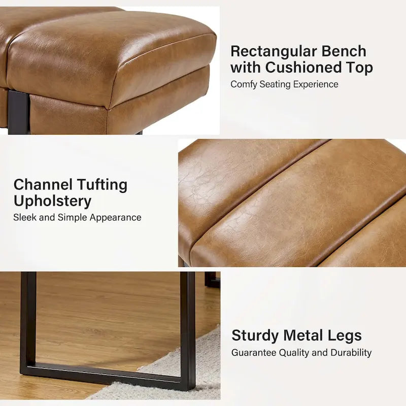Banc matelassé de 52,5 pouces