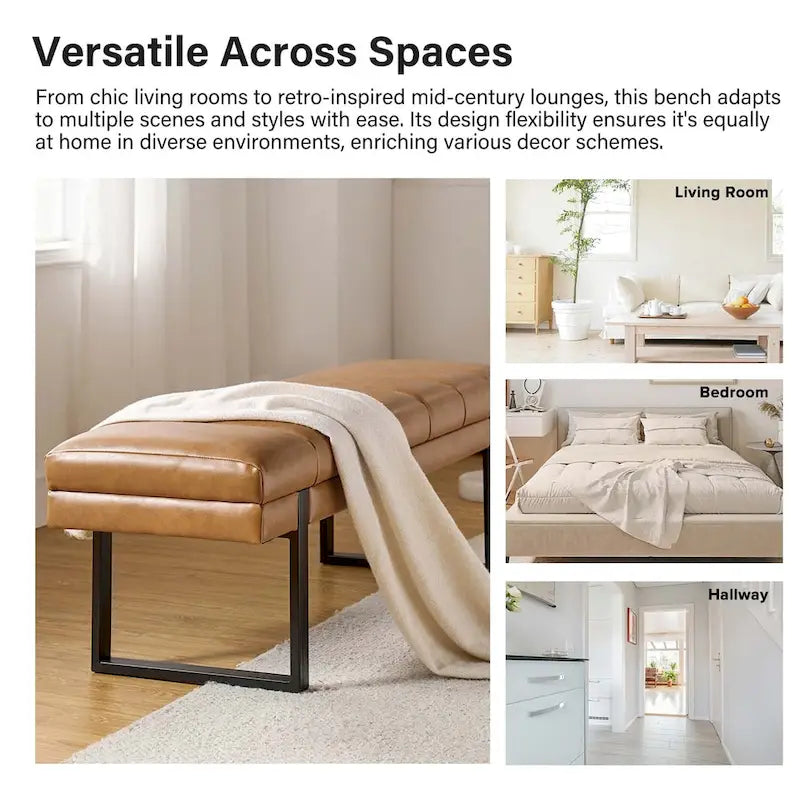 Banc matelassé de 52,5 pouces