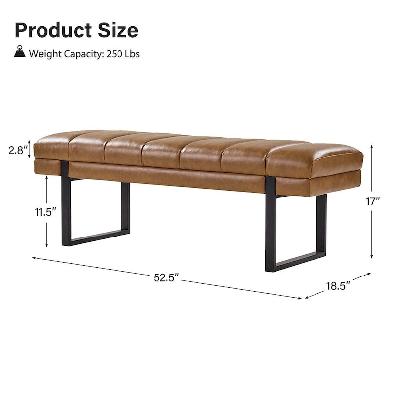Banc matelassé de 52,5 pouces