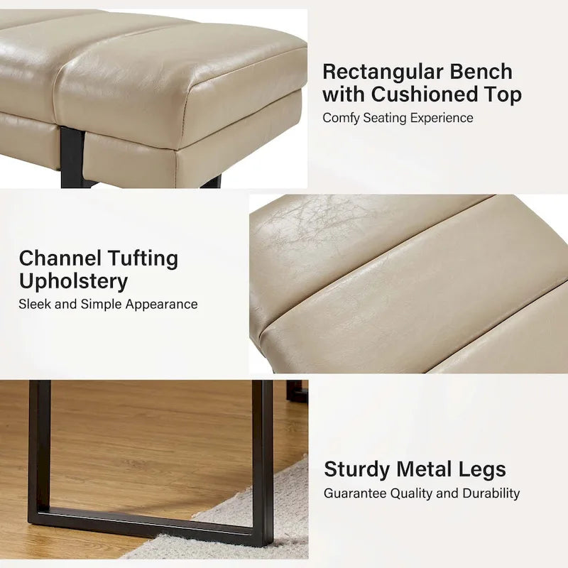 Banc matelassé de 52,5 pouces