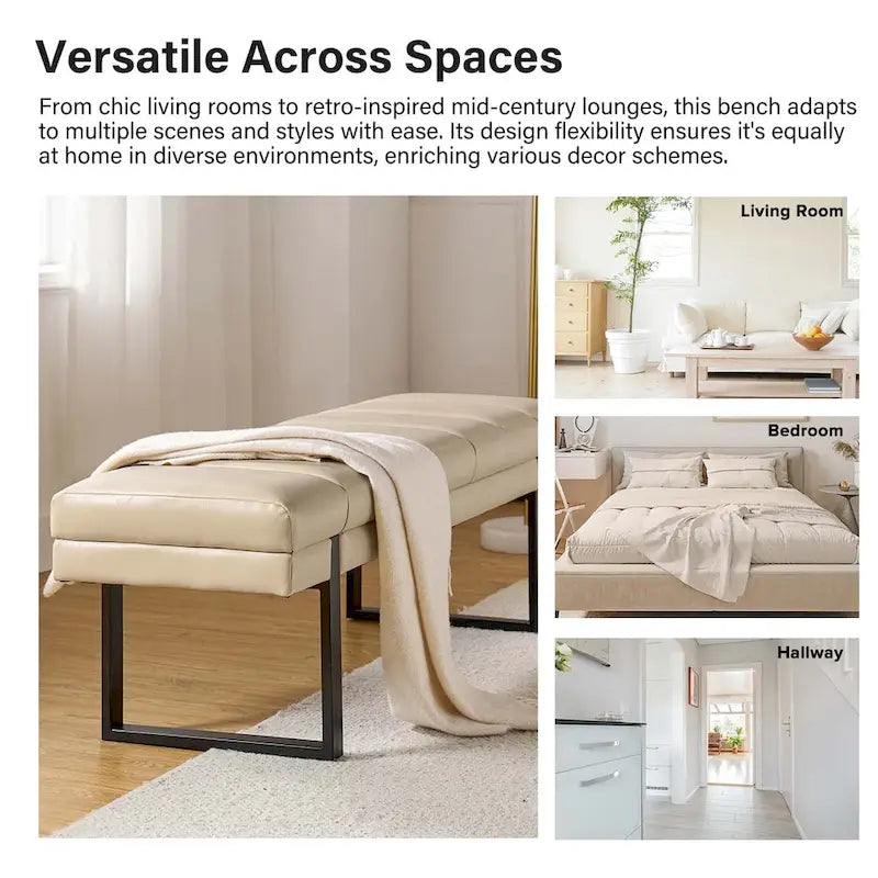 Banc matelassé de 52,5 pouces