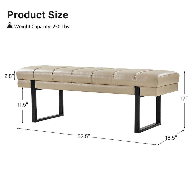 Banc matelassé de 52,5 pouces