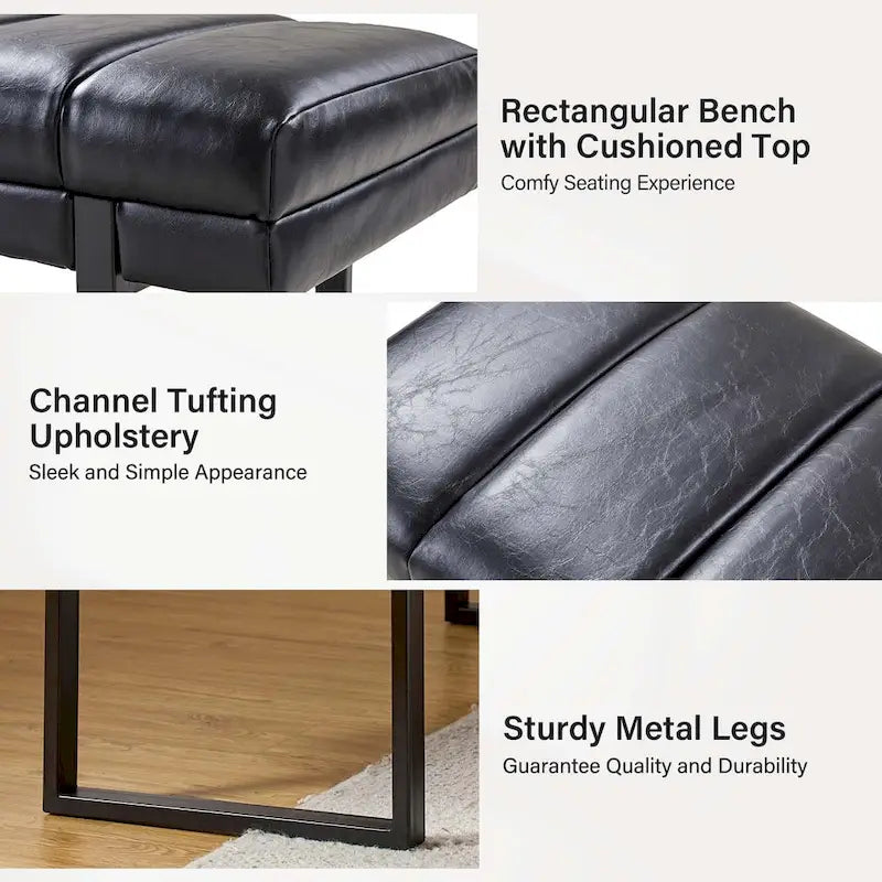Banc matelassé de 52,5 pouces