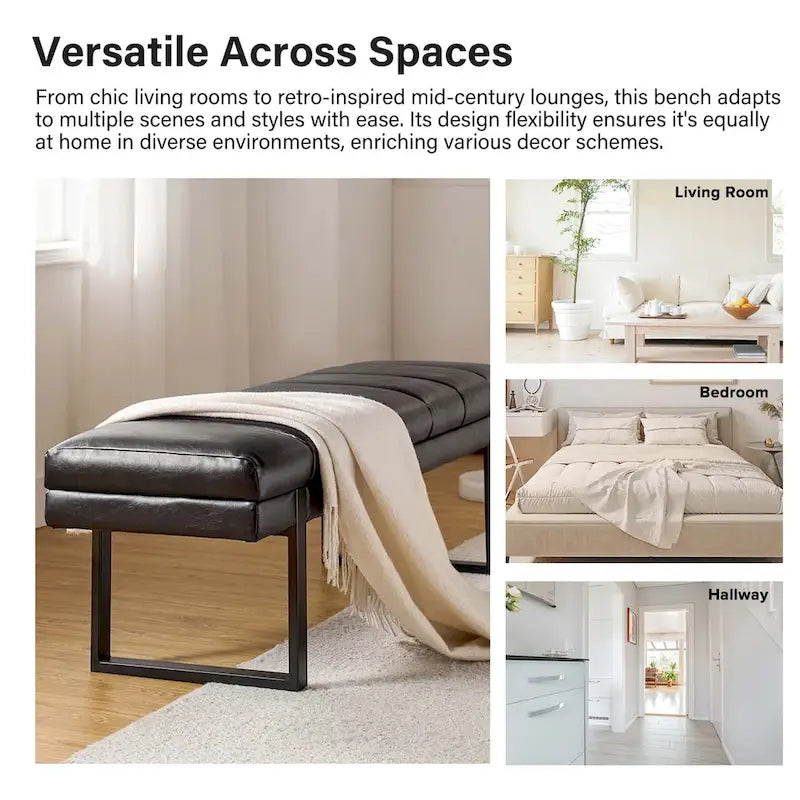 Banc matelassé de 52,5 pouces
