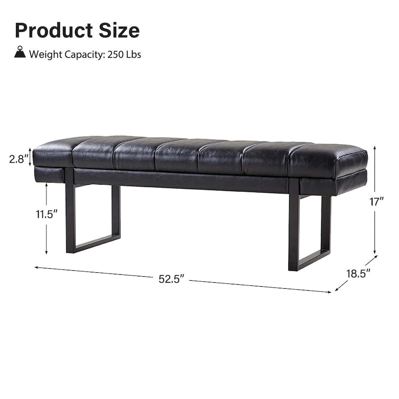 Banc matelassé de 52,5 pouces