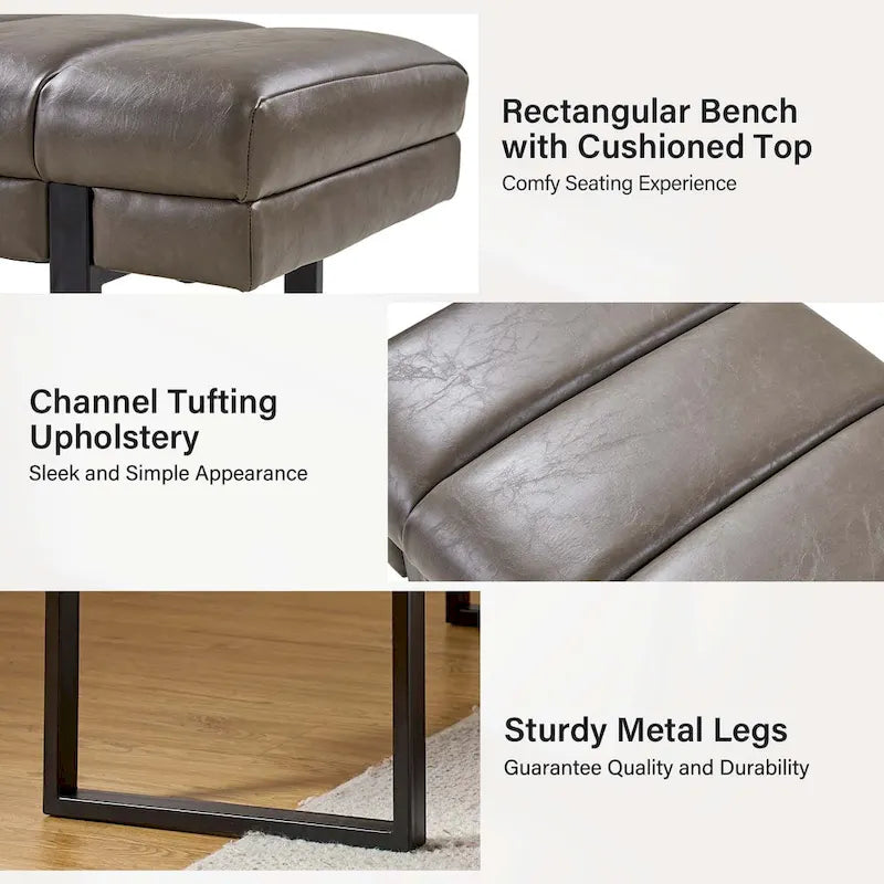 Banc matelassé de 52,5 pouces