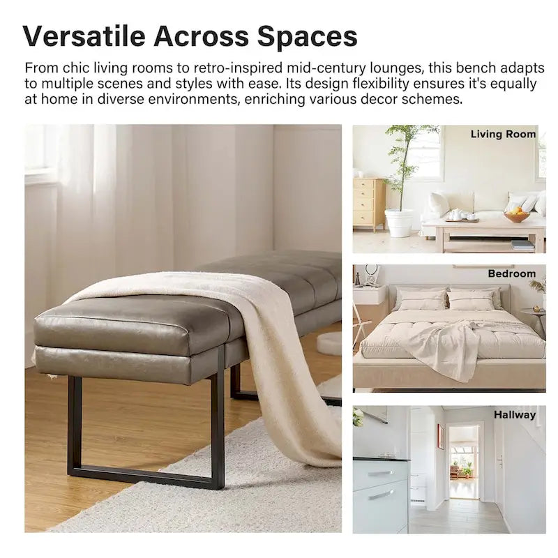 Banc matelassé de 52,5 pouces