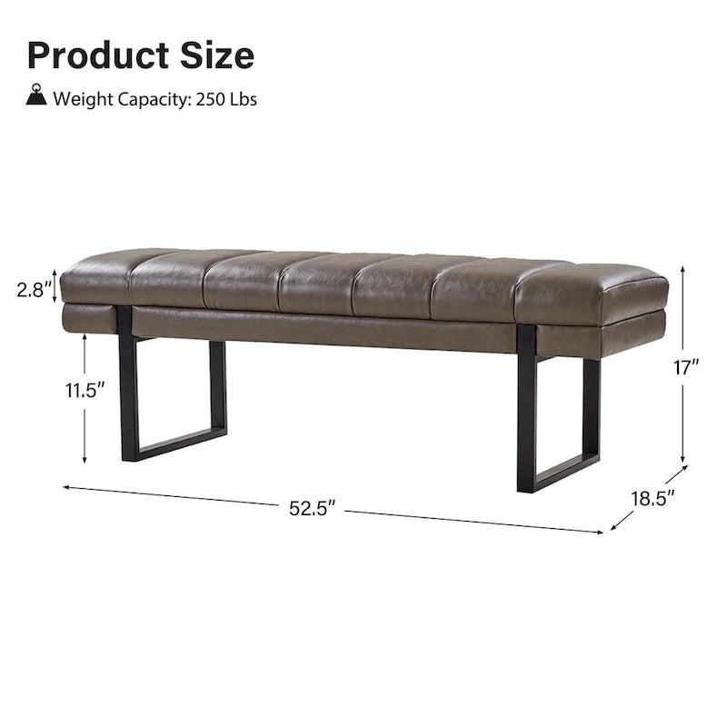 Banc matelassé de 52,5 pouces
