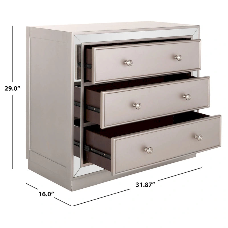 Commode à trois tiroirs avec miroir