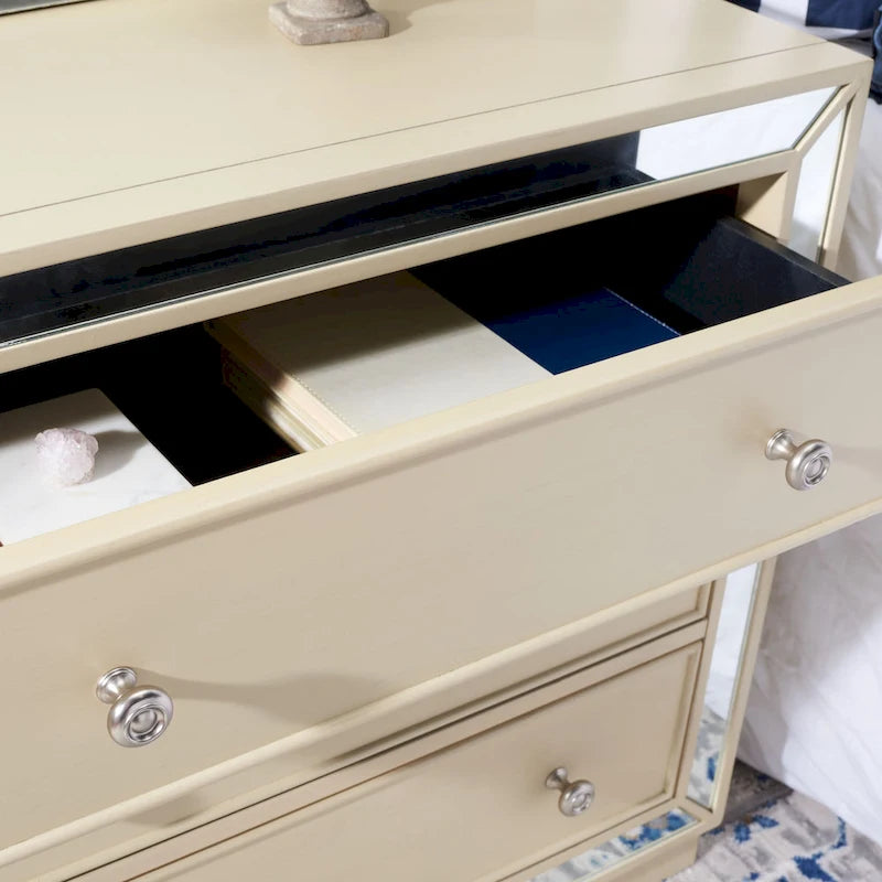 Commode à trois tiroirs avec miroir