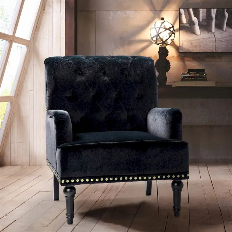 Fauteuil club capitonné de style transitoire
