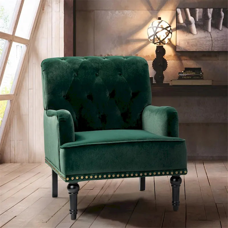 Fauteuil club capitonné de style transitoire