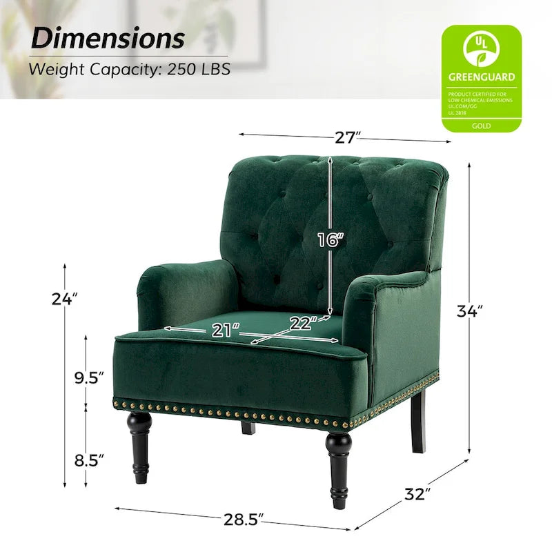 Fauteuil club capitonné de style transitoire