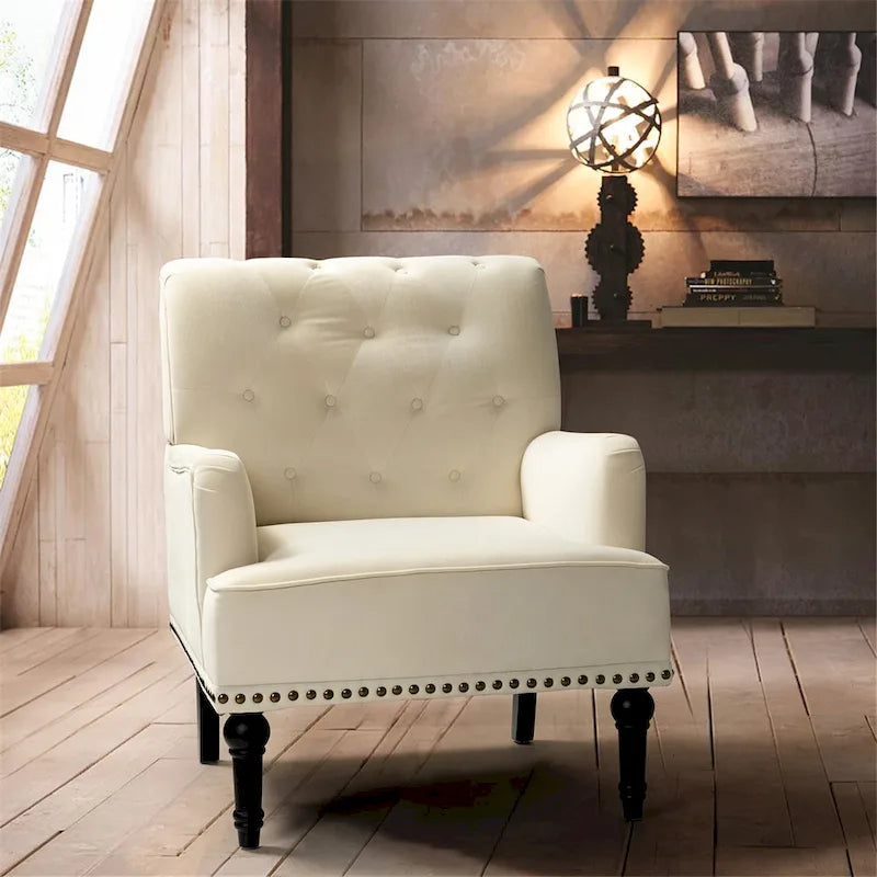 Fauteuil club capitonné de style transitoire