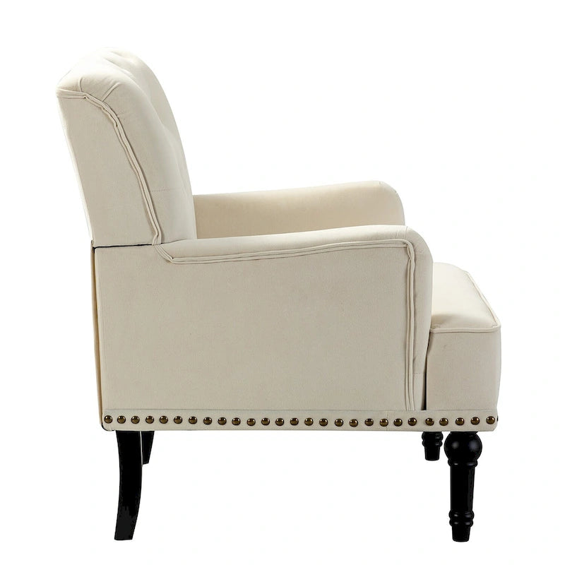 Fauteuil club capitonné de style transitoire