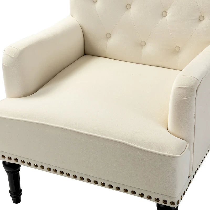 Fauteuil club capitonné de style transitoire