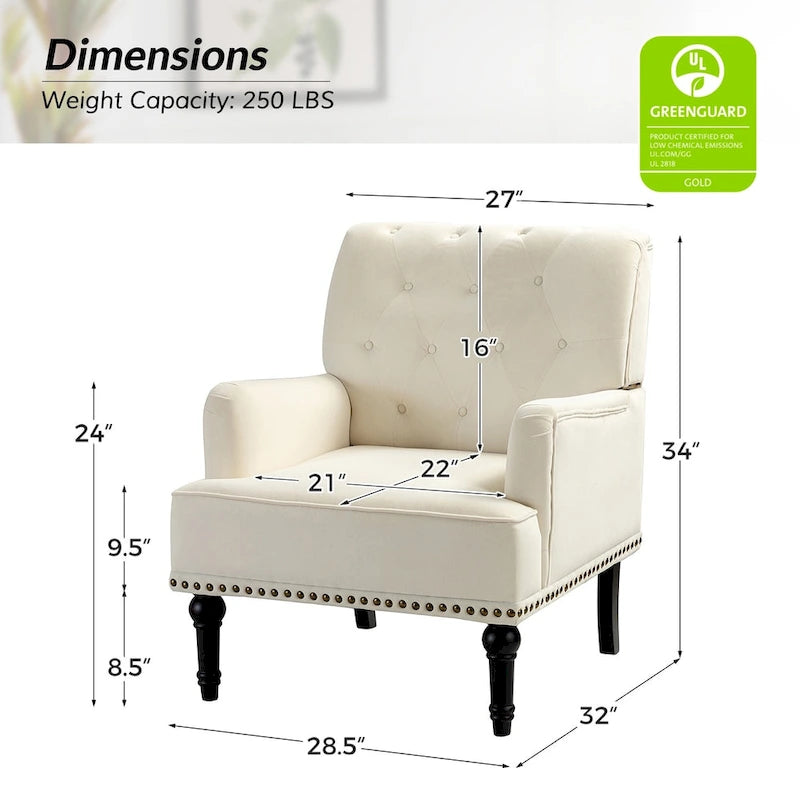 Fauteuil club capitonné de style transitoire