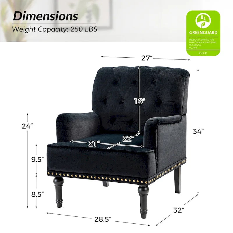 Fauteuil club capitonné de style transitoire