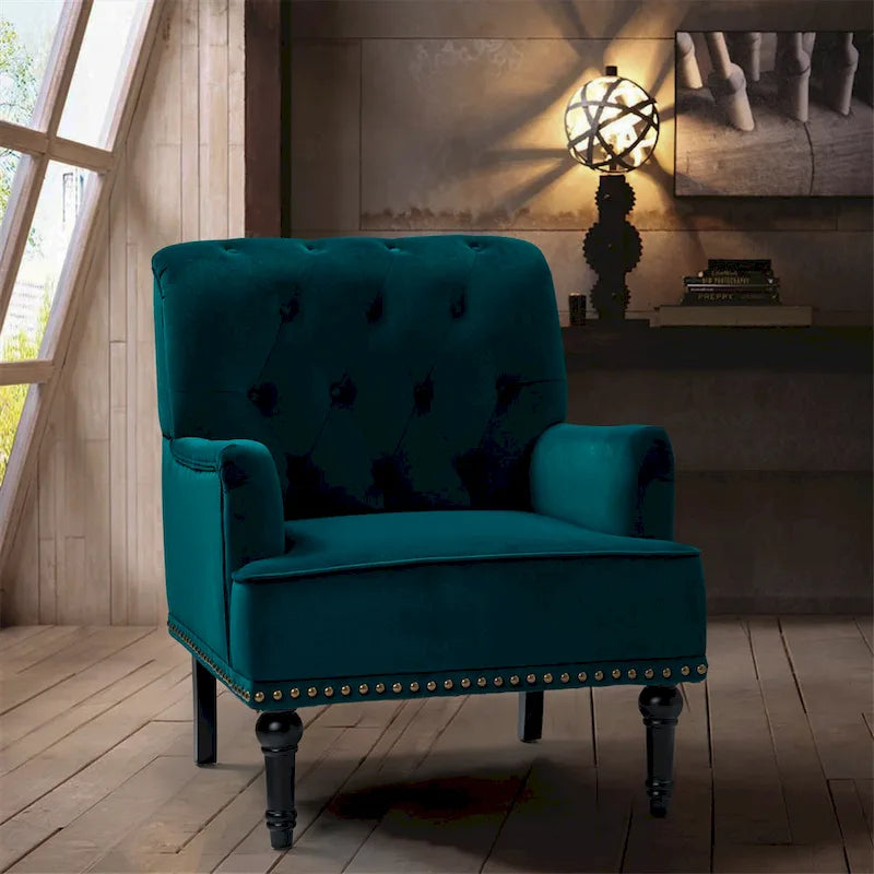 Fauteuil club capitonné de style transitoire