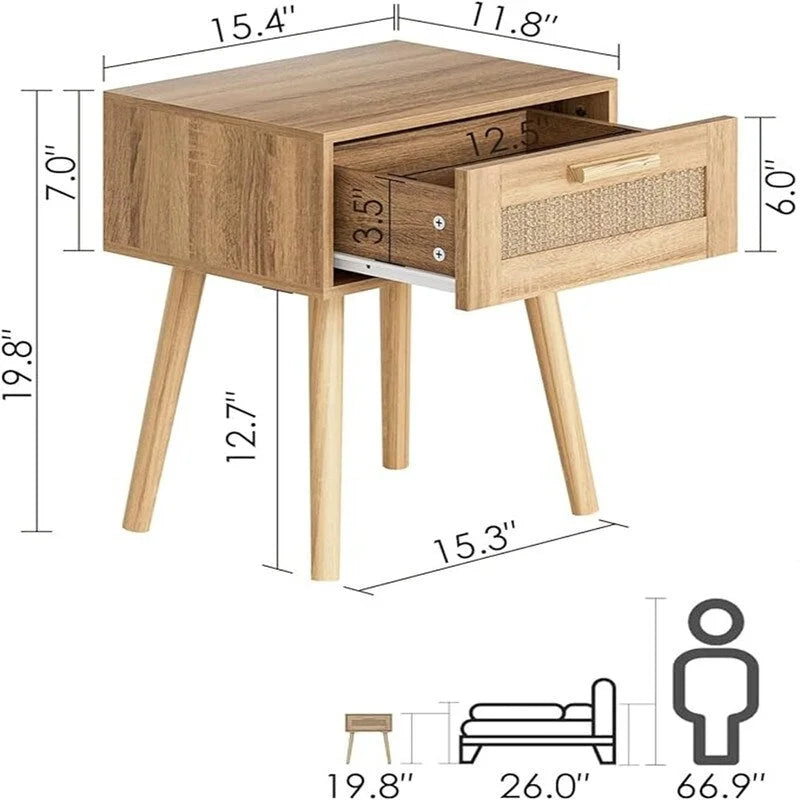 Tables de nuit en bois pour chambre à coucher