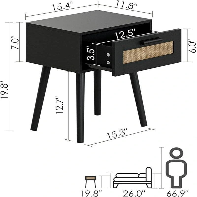 Tables de nuit en bois pour chambre à coucher