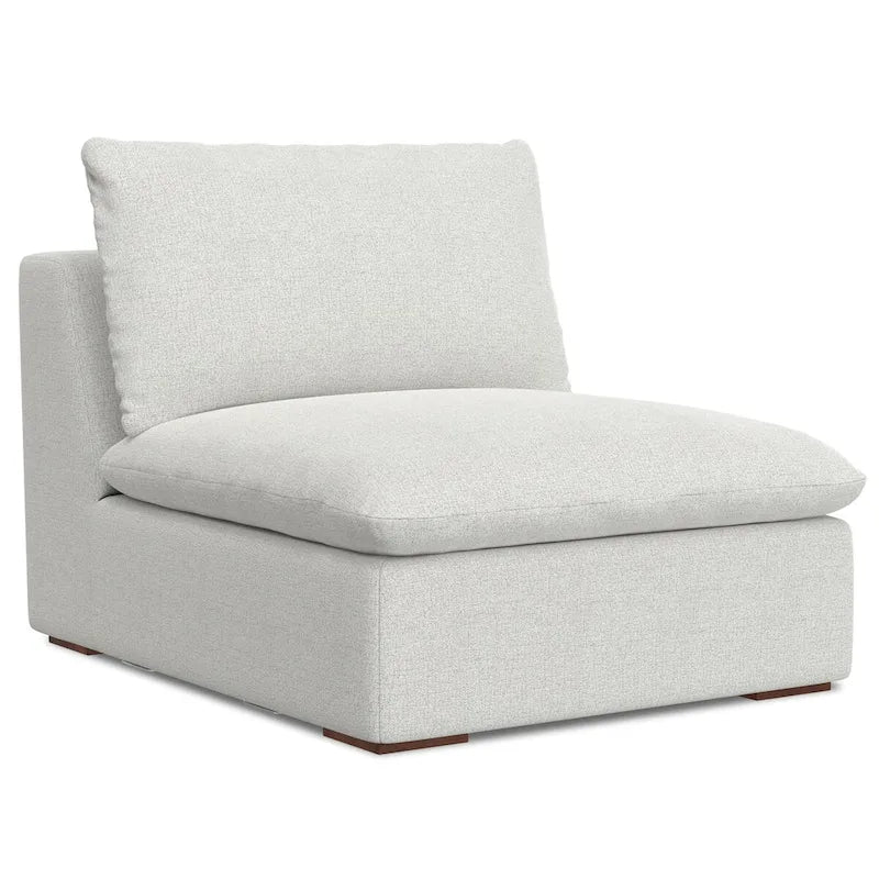 Canapé d'angle en chenille texturé velours avec pouf